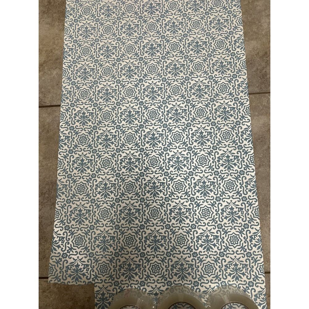 Vintage Wallpaper Embossed Blue And White 20 Inches Wide  BEAUTIFUL